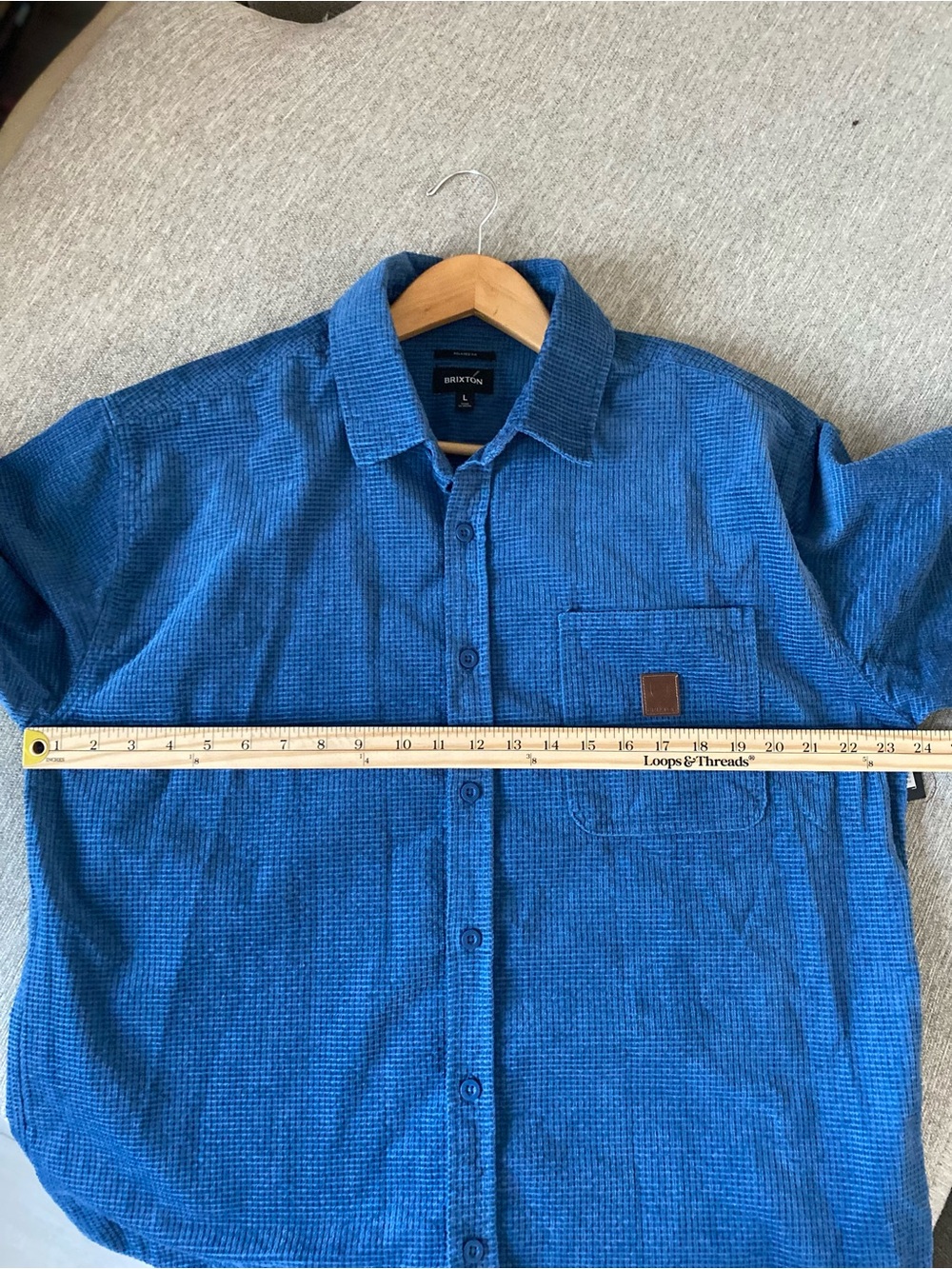 Brixton Porter waffle corduroy overshirt L - Picture 5 of 7